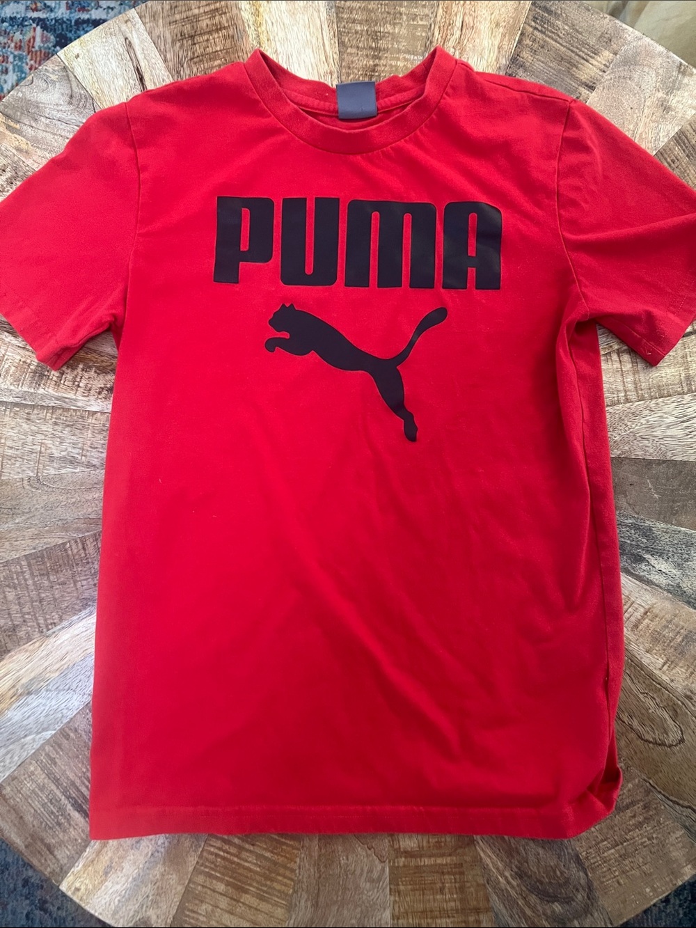 Puma Red Tee with Black Logo for Kids